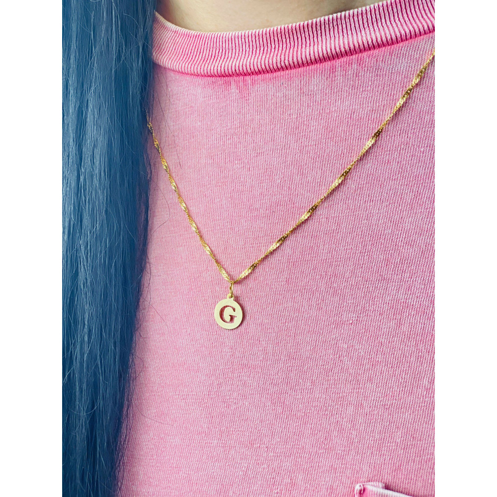 Złoty wisiorek zawieszka literka G