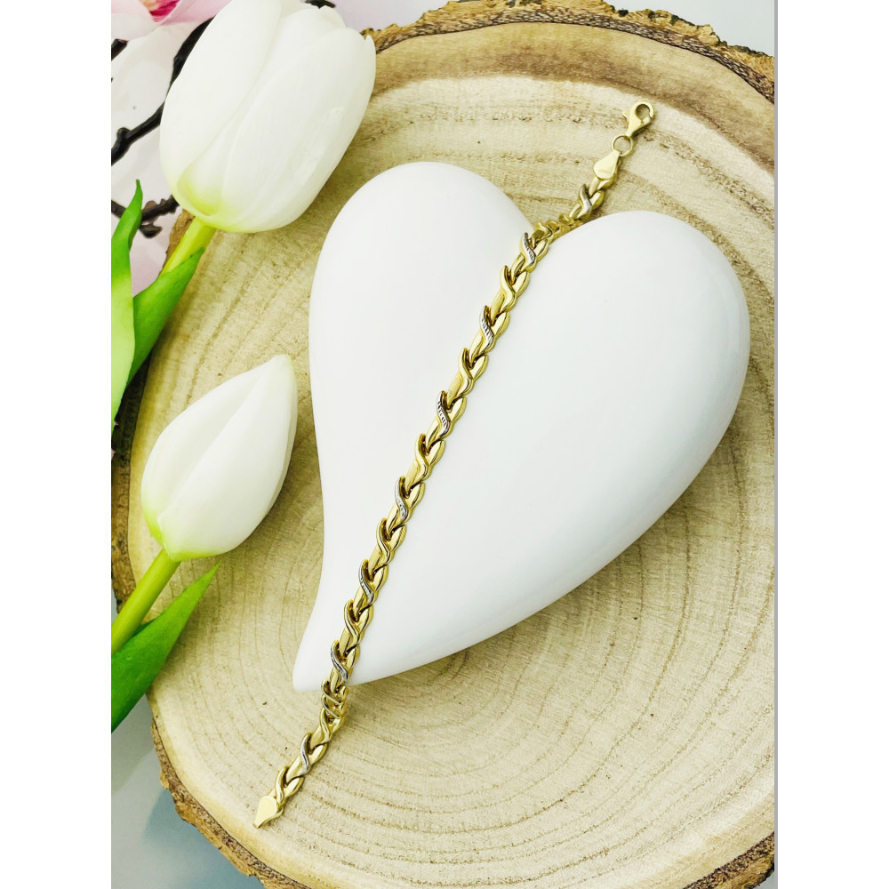 copy of Złota bransoletka z zawieszkami serce