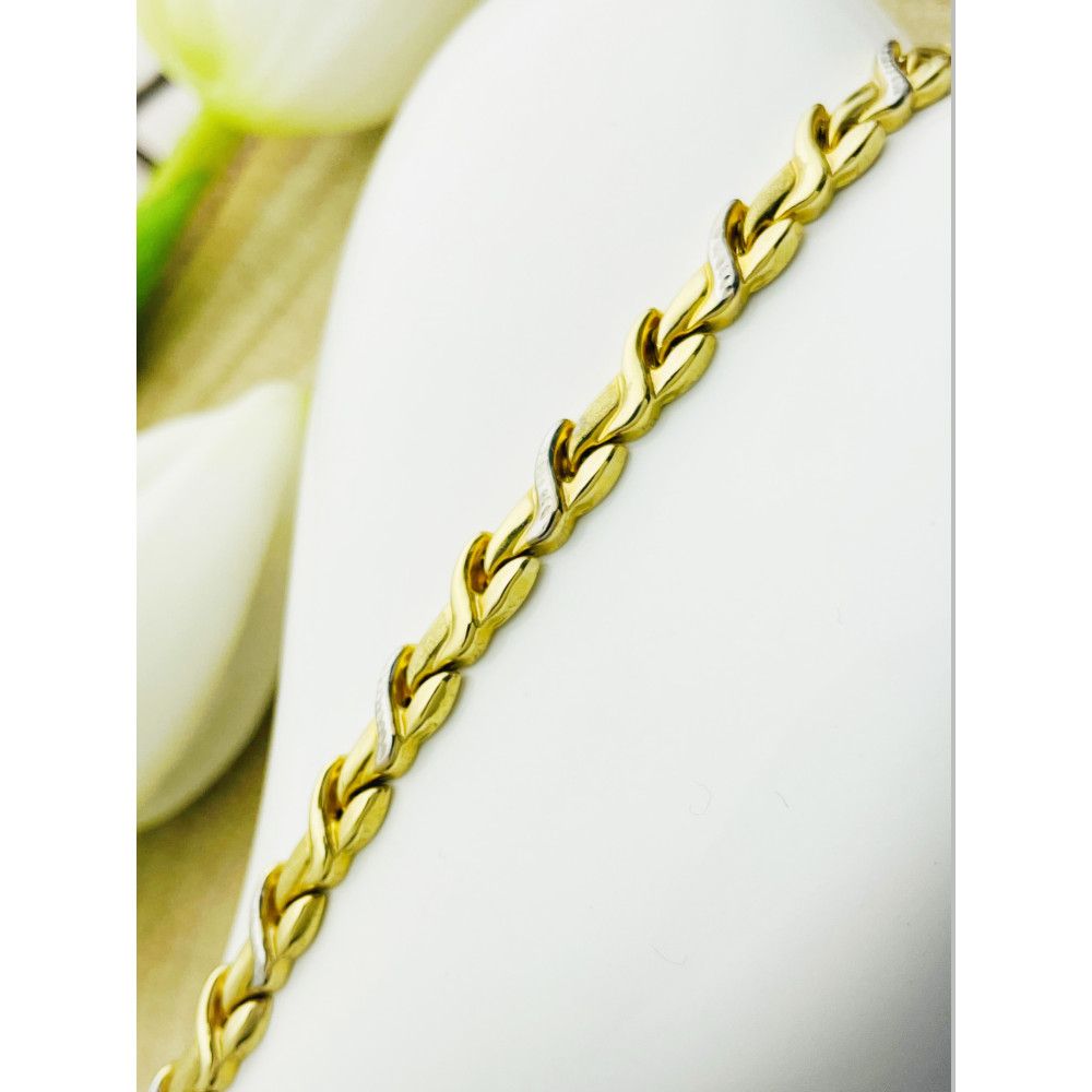 Blätter Damen Goldarmband Armband Armkette Gelbgold 585er 14KT