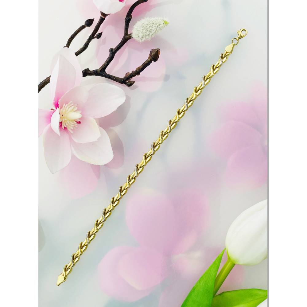 Blätter Damen Goldarmband Armband Armkette Gelbgold 585er 14KT