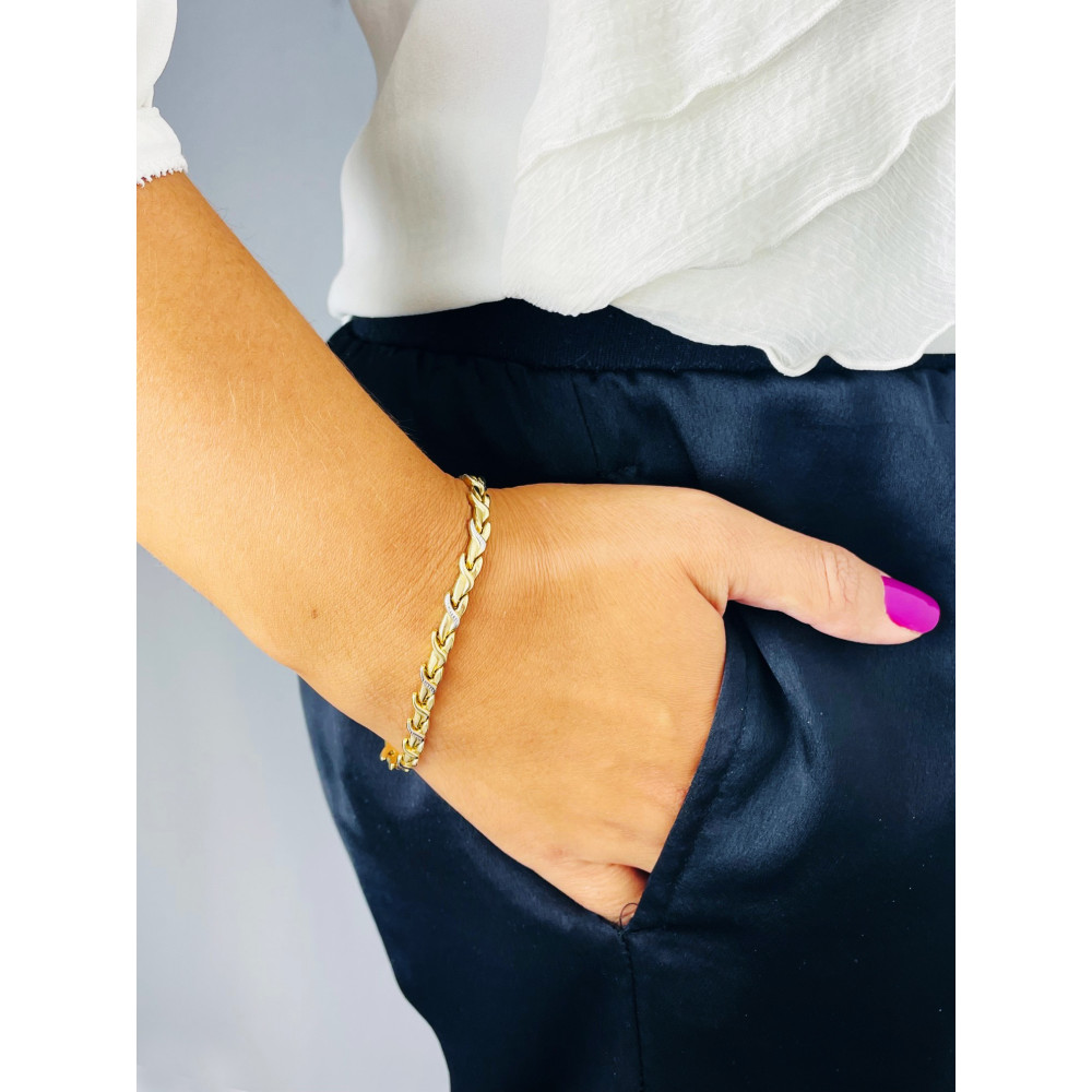 Blätter Damen Goldarmband Armband Armkette Gelbgold 585er 14KT