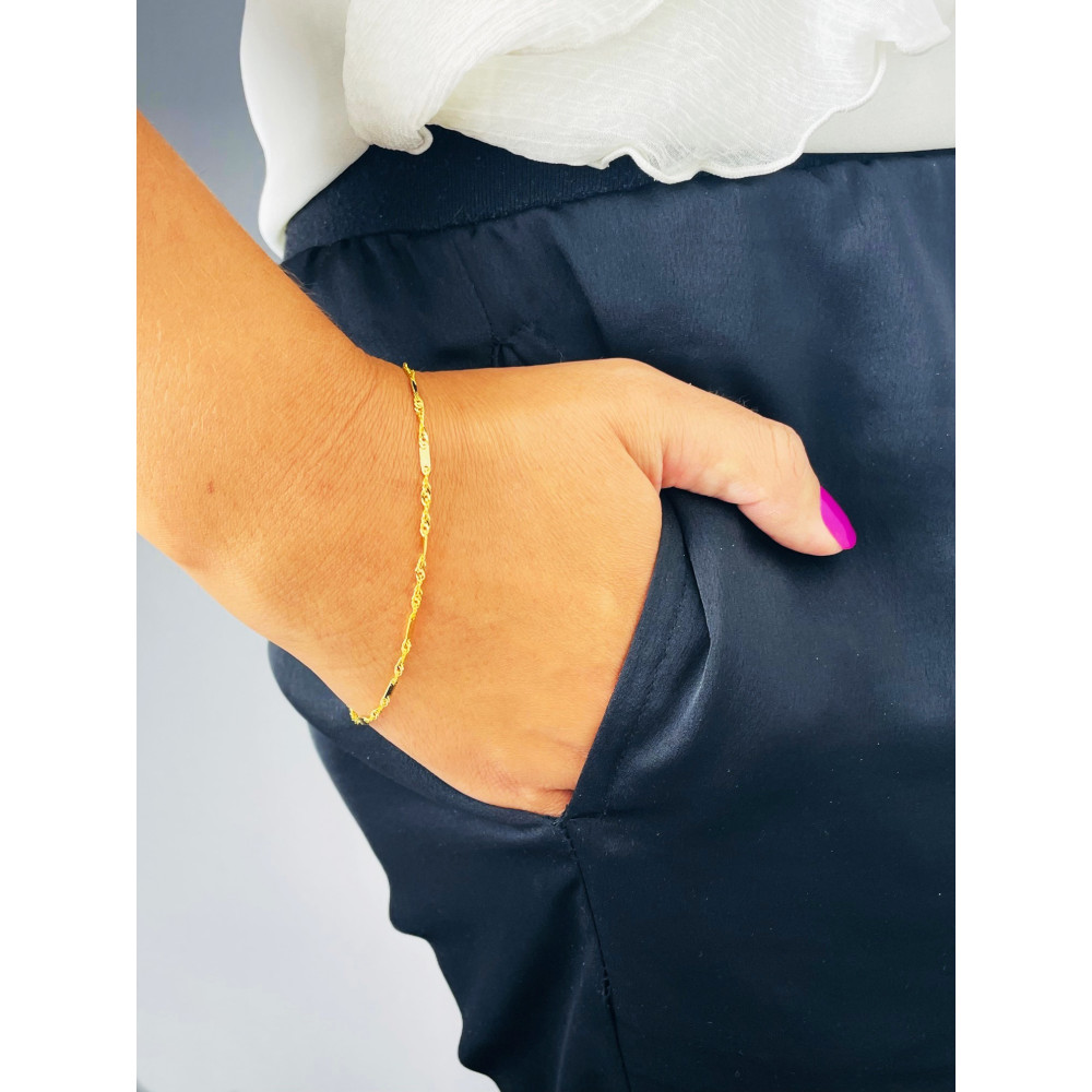 Diamondi Damen Goldarmband Armbänder Singapure Magic 585er 14KT