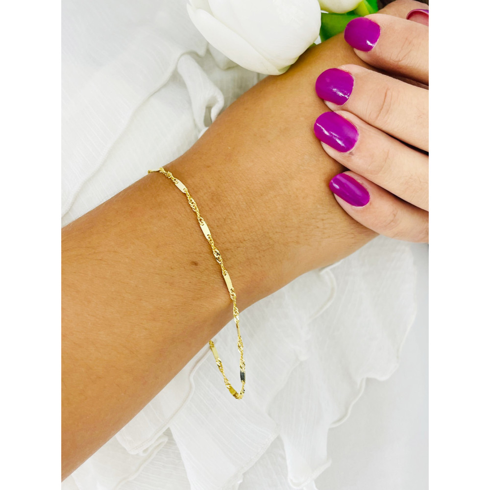 Diamondi Damen Goldarmband Armbänder Singapure Magic 585er 14KT