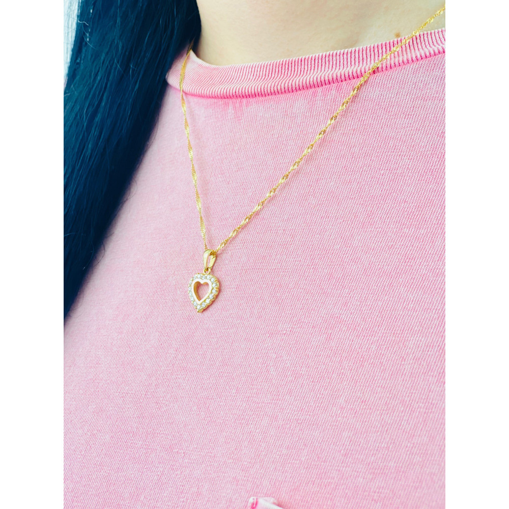 Złoty wisiorek zawieszka serce