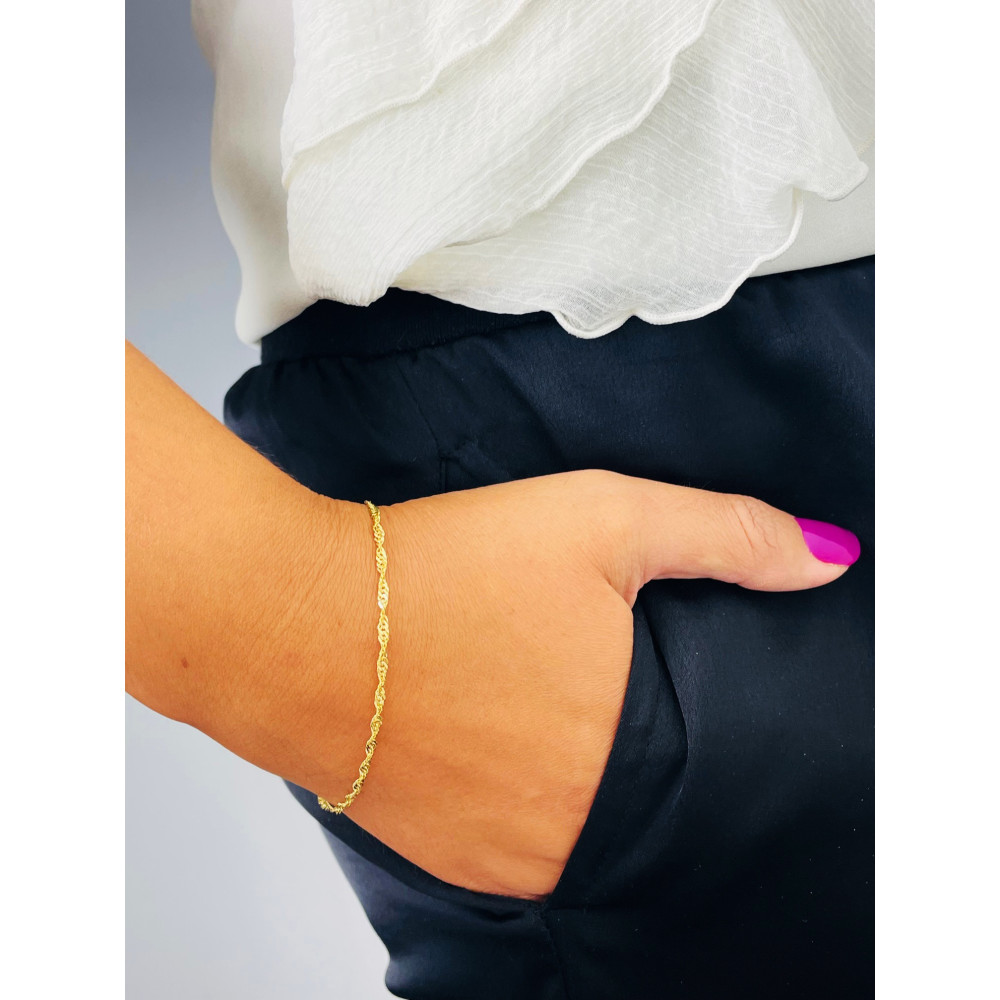 Diamondi Damen Goldarmband Armbänder Singapure Magic 585er 14KT