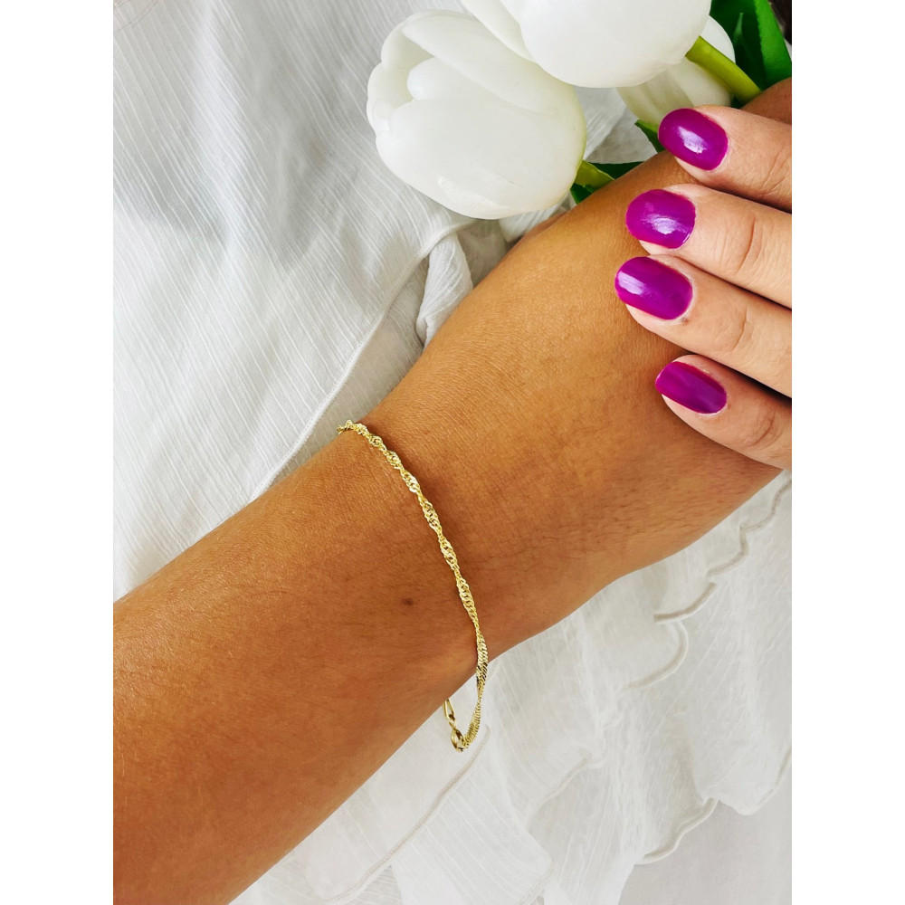 Diamondi Damen Goldarmband Armbänder Singapure Magic 585er 14KT