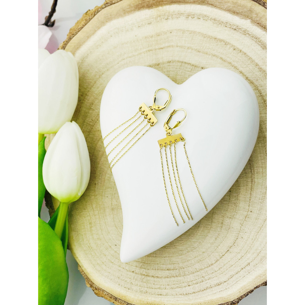 Gold Ohrringe mit Zirkonia Ohrhänger Ohrstecker Ohrschmuck Paar Gelbgold 585er 14KT