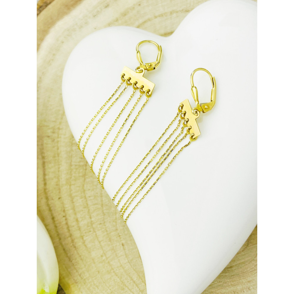 Gold Ohrringe mit Zirkonia Ohrhänger Ohrstecker Ohrschmuck Paar Gelbgold 585er 14KT