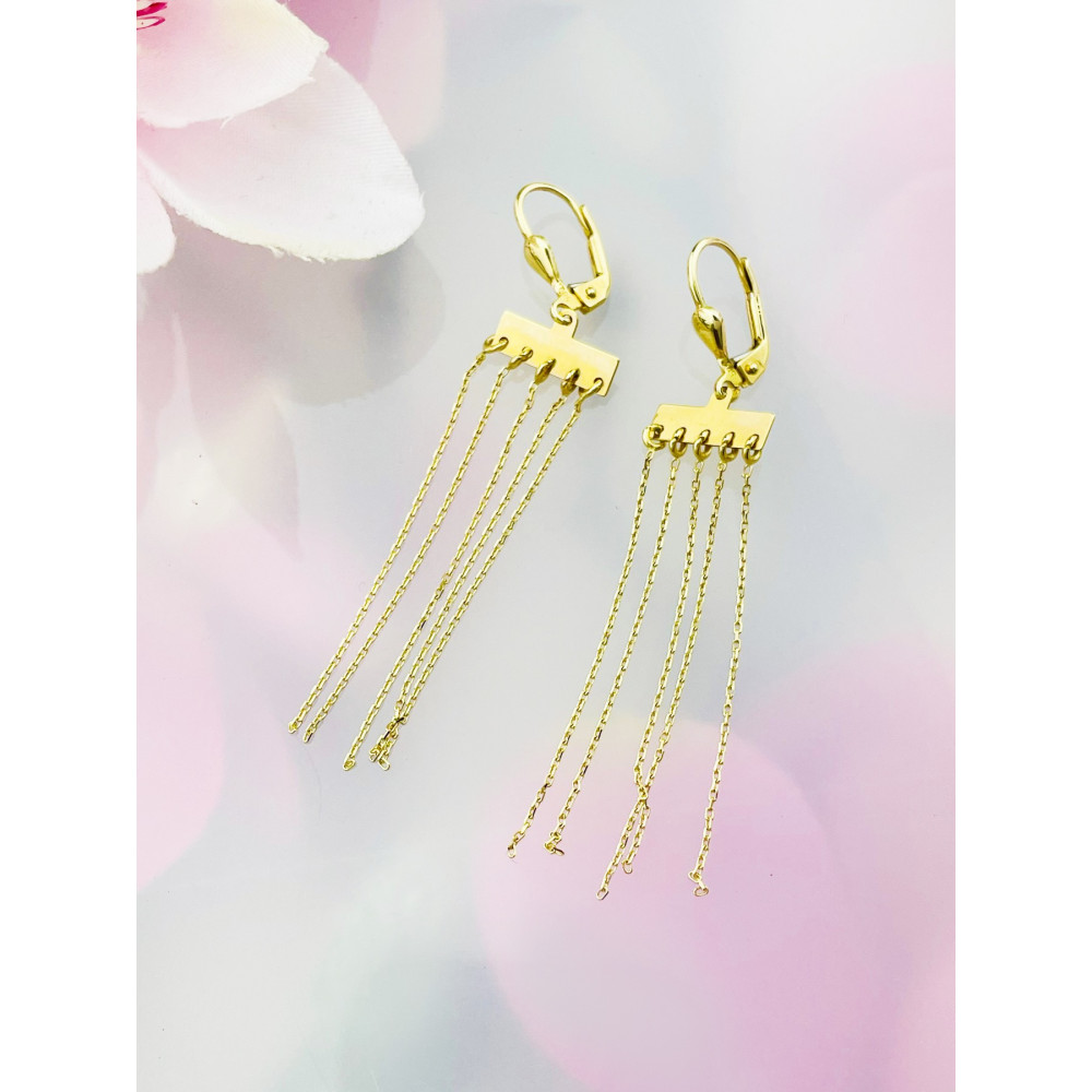 Gold Ohrringe mit Zirkonia Ohrhänger Ohrstecker Ohrschmuck Paar Gelbgold 585er 14KT