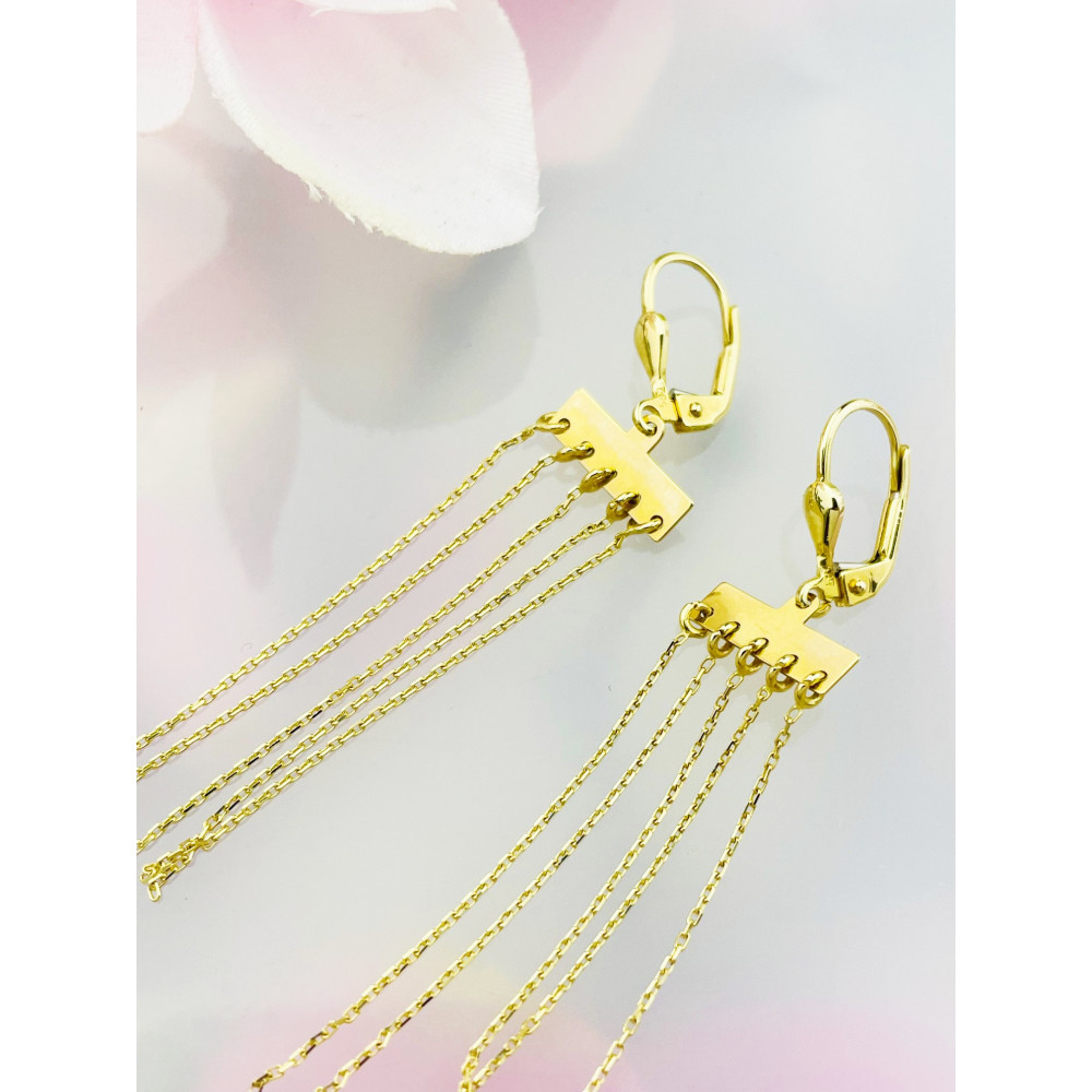 Gold Ohrringe mit Zirkonia Ohrhänger Ohrstecker Ohrschmuck Paar Gelbgold 585er 14KT