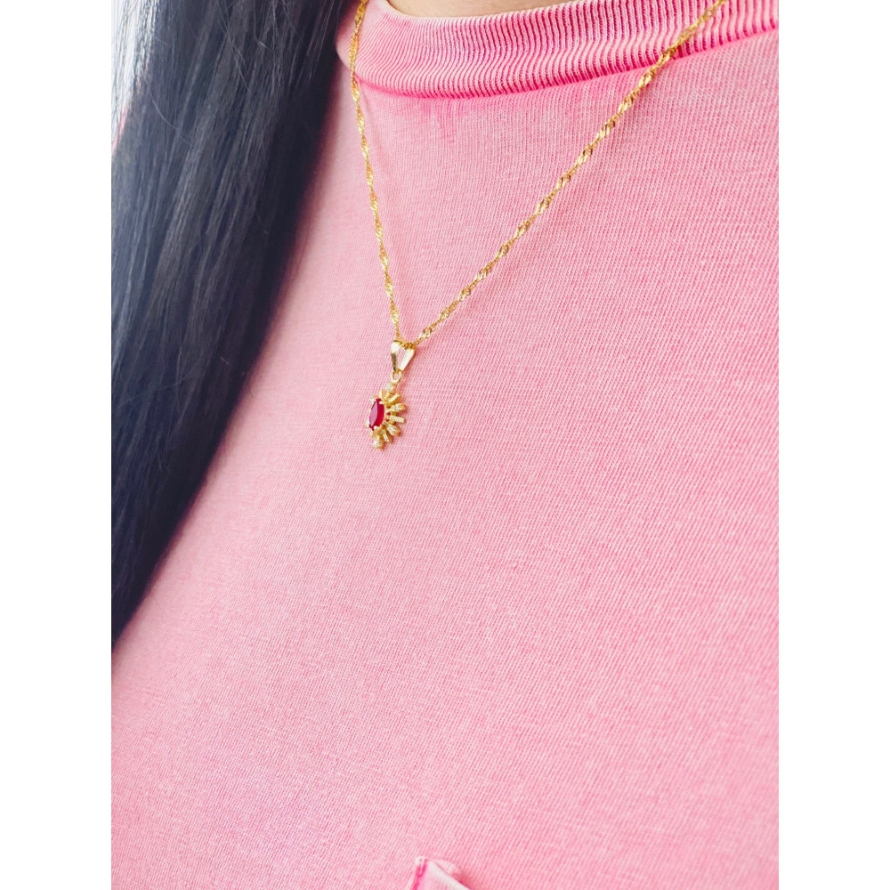 Złoty wisiorek zawieszka z cyrkoniami