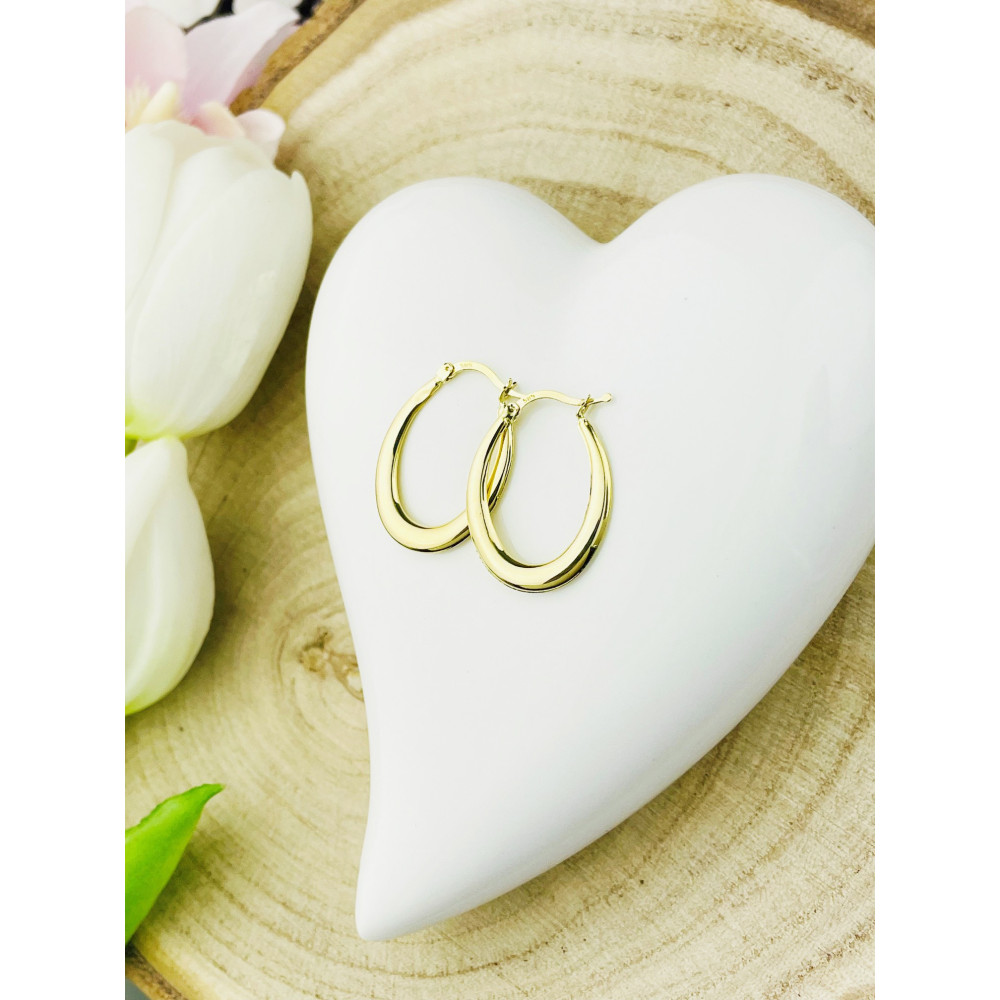 Kreis Creolen Ohrringe Ohrhänger Ohrstecker Ohrschmuck Paar Gelbgold 585er 14KT