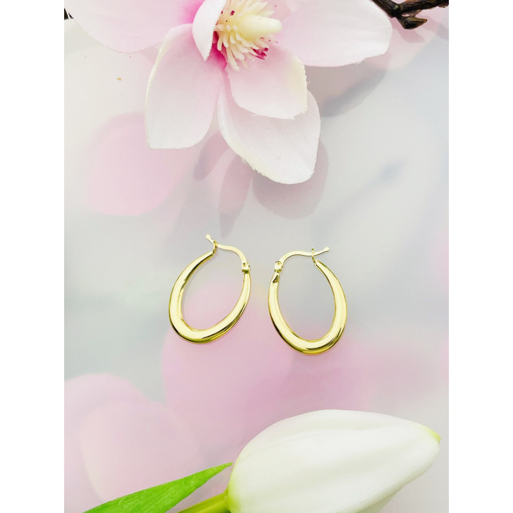 Kreis Creolen Ohrringe Ohrhänger Ohrstecker Ohrschmuck Paar Gelbgold 585er 14KT