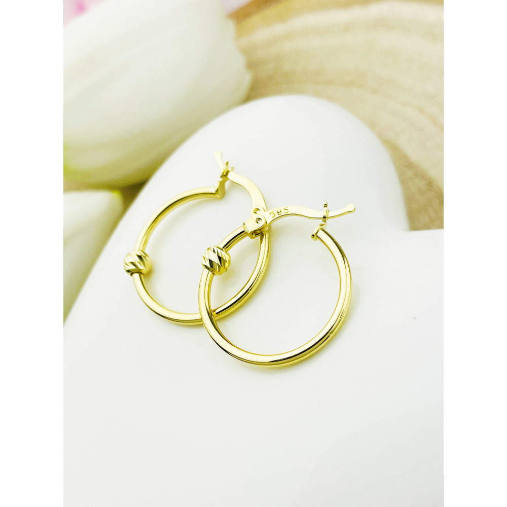 copy of Złote kolczyki kuleczki z cyrkoniami dwukolorowe