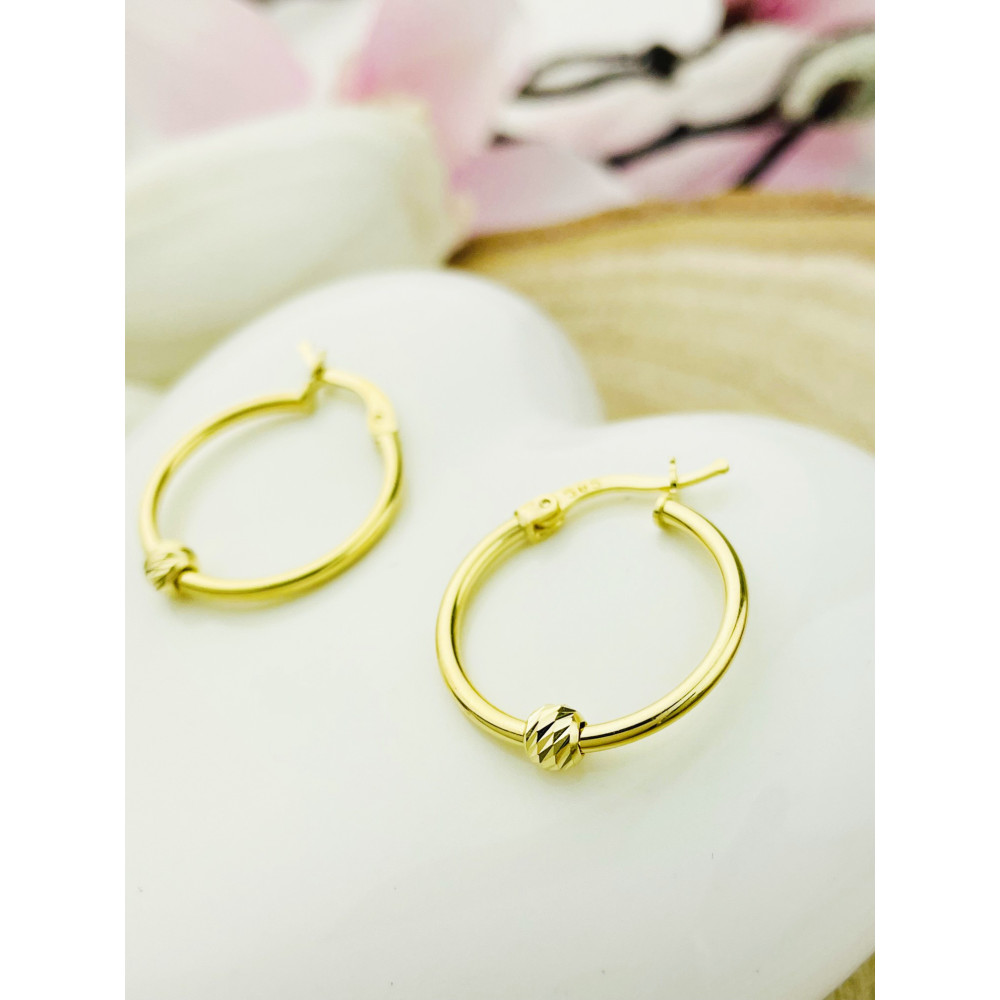 Kreis Creolen Ohrringe Ohrhänger Ohrstecker Ohrschmuck Paar Gelbgold 585er 14KT