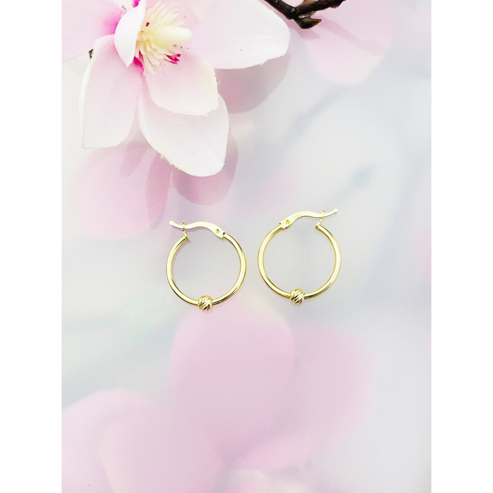 Kreis Creolen Ohrringe Ohrhänger Ohrstecker Ohrschmuck Paar Gelbgold 585er 14KT