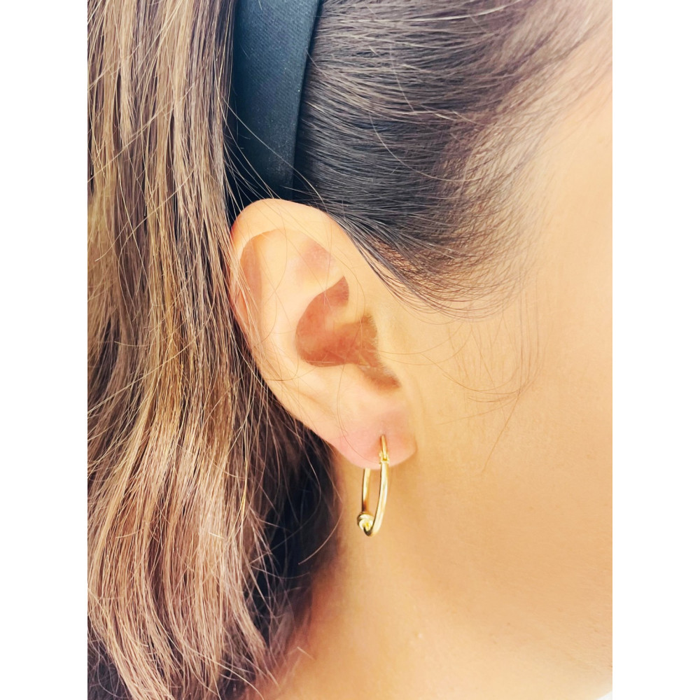 Kreis Creolen Ohrringe Ohrhänger Ohrstecker Ohrschmuck Paar Gelbgold 585er 14KT