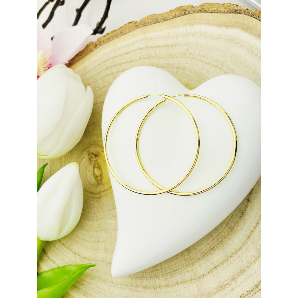 Kreis Creolen Ohrringe Ohrhänger Ohrstecker Ohrschmuck Paar Gelbgold 585er 14KT