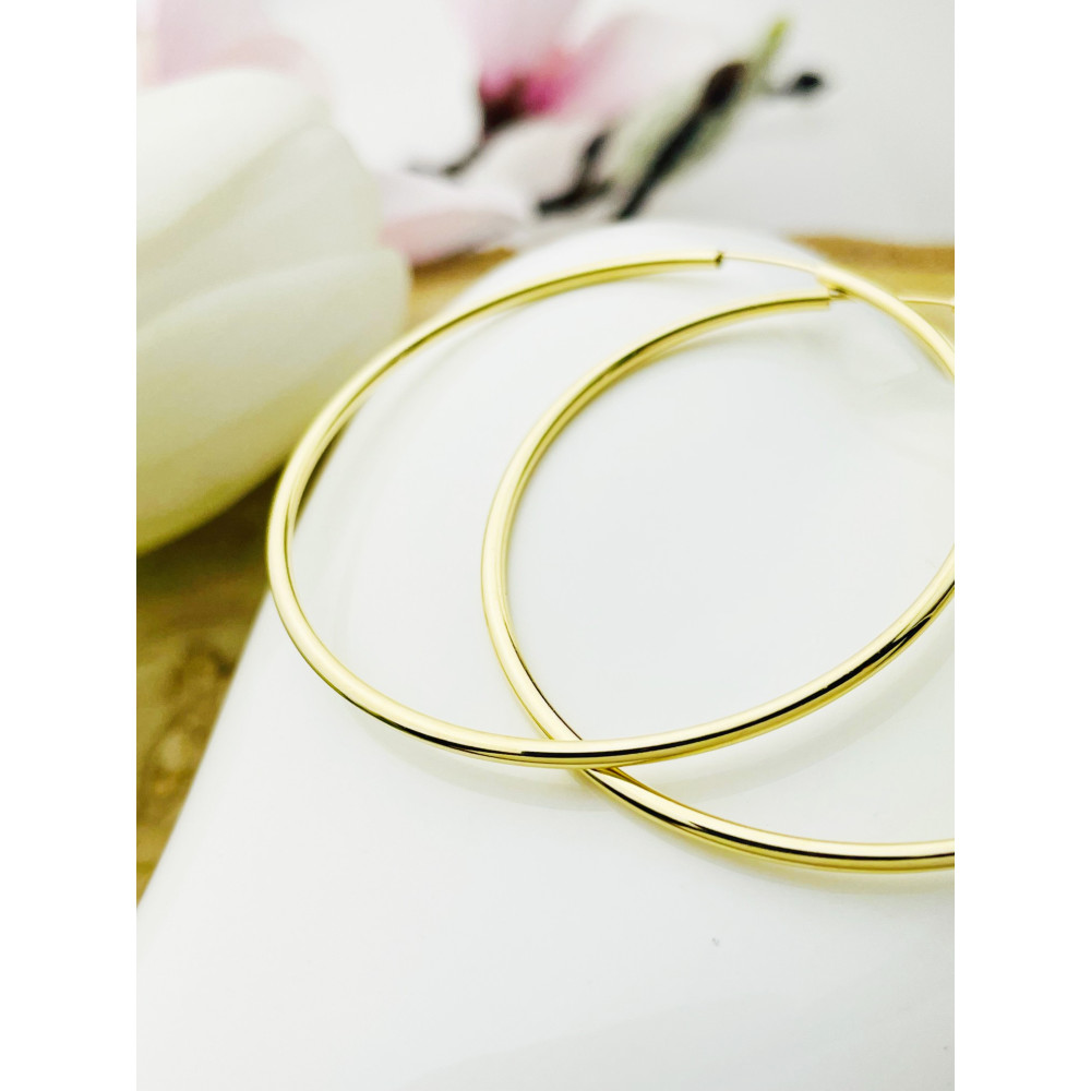 Złote kolczyki kółka duże koła polerowane