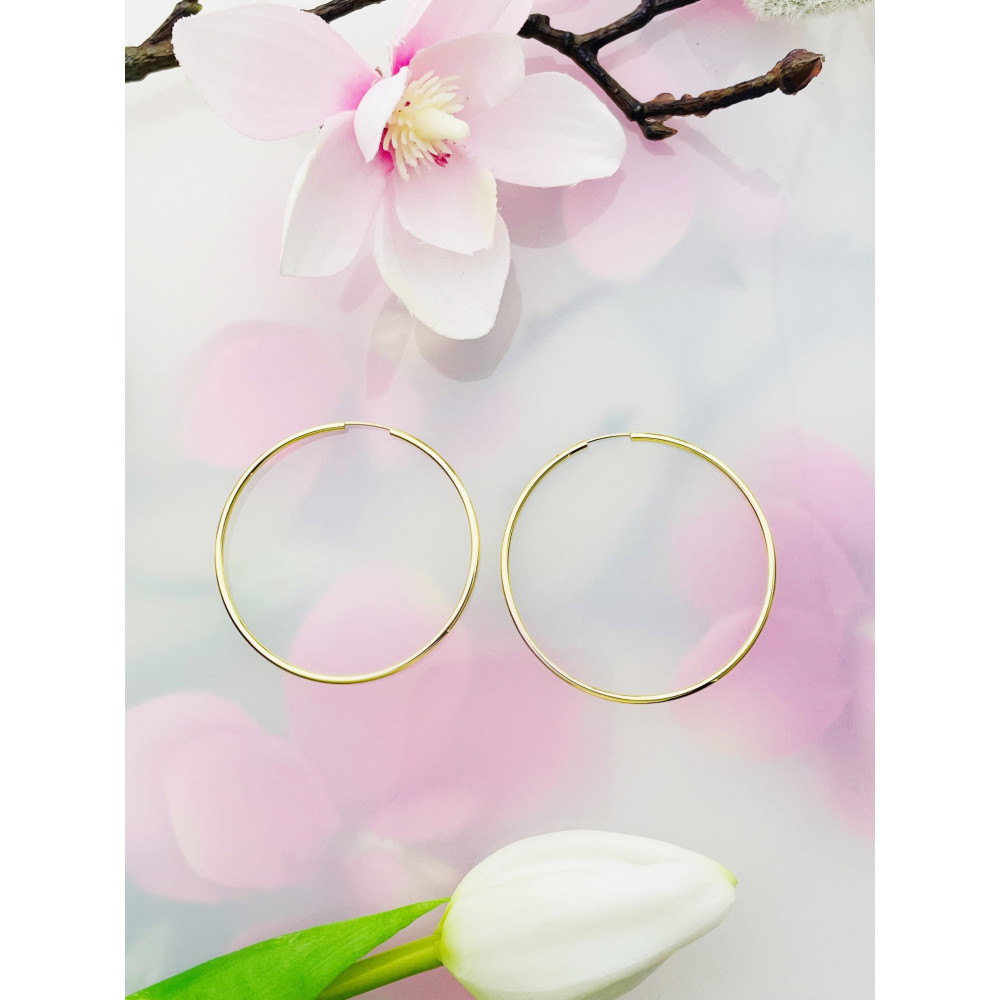 Kreis Creolen Ohrringe Ohrhänger Ohrstecker Ohrschmuck Paar Gelbgold 585er 14KT