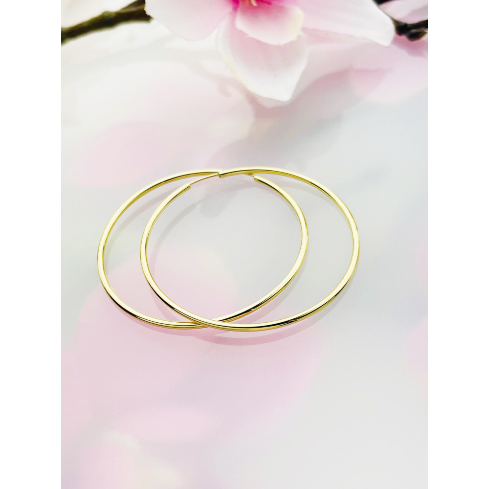 Kreis Creolen Ohrringe Ohrhänger Ohrstecker Ohrschmuck Paar Gelbgold 585er 14KT