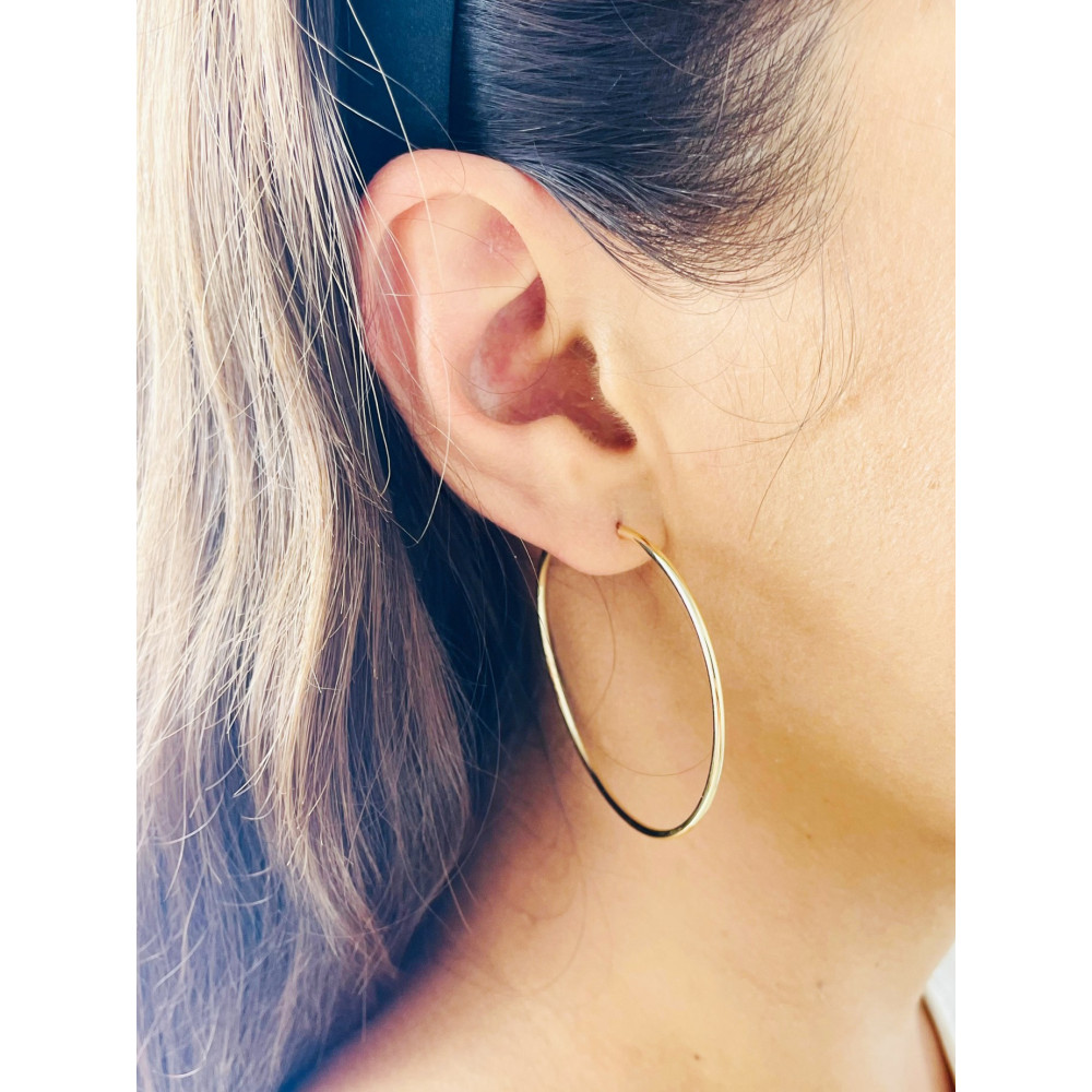 Złote kolczyki kółka duże koła polerowane