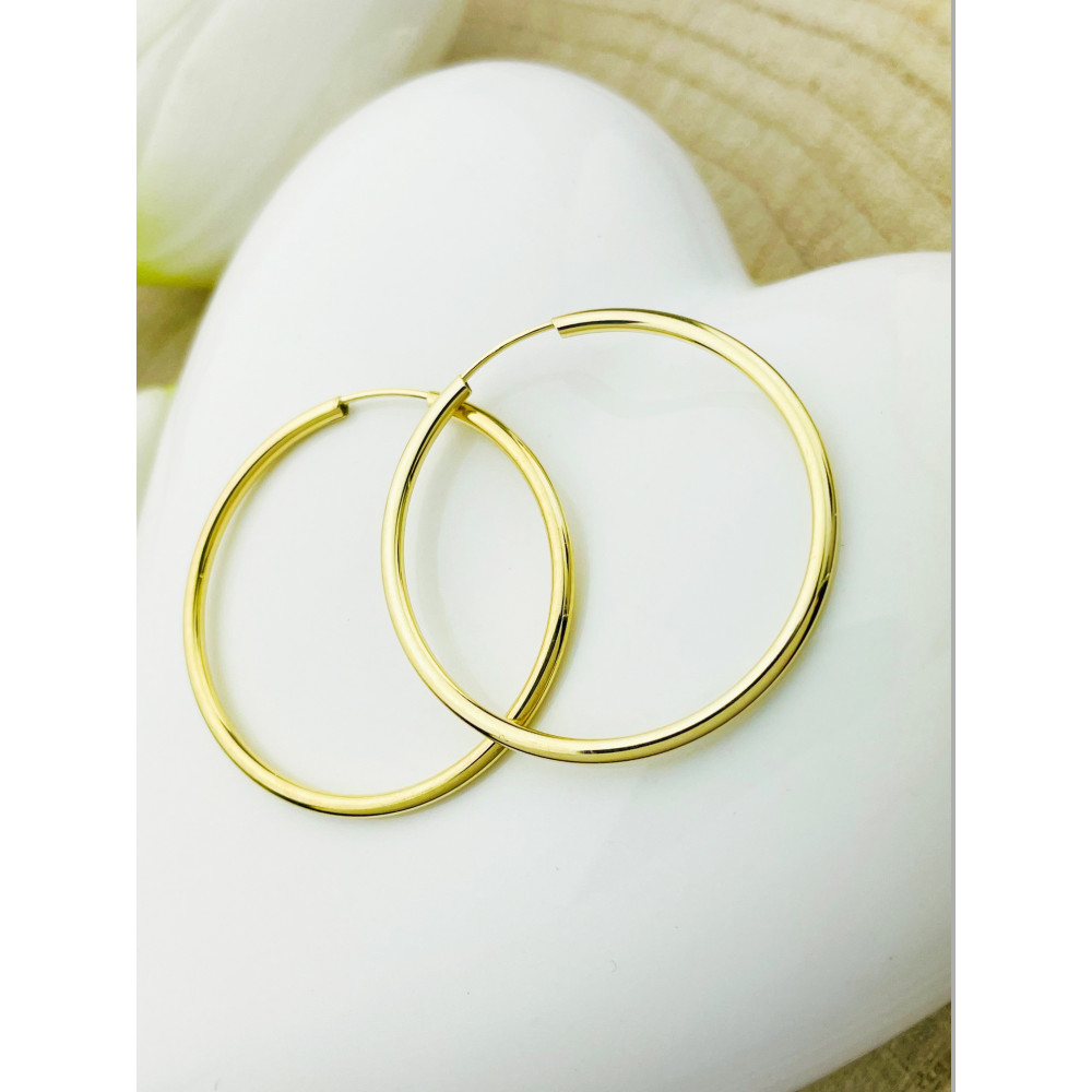 Kreis Creolen Ohrringe Ohrhänger Ohrstecker Ohrschmuck Paar Gelbgold 585er 14KT