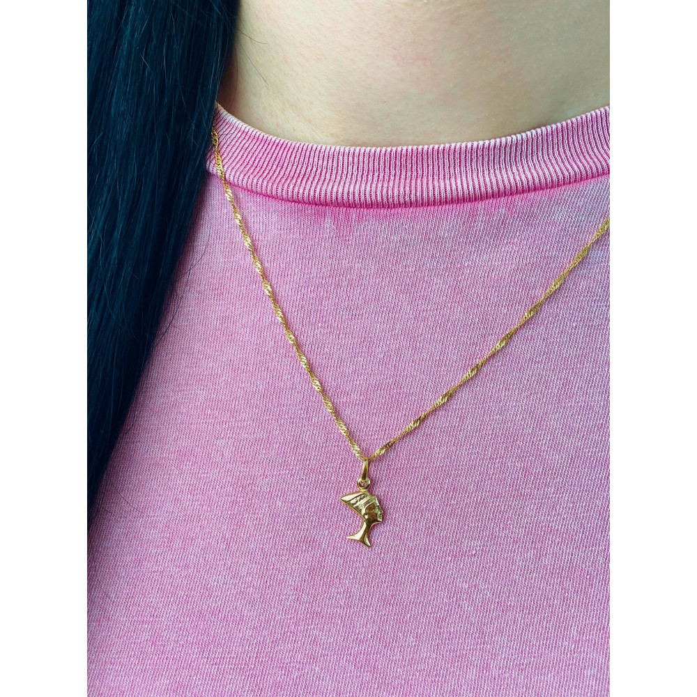 Złoty wisiorek zawieszka Nefretete