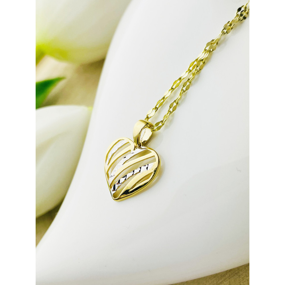 Anhänger Herz Kettenanhänger Gelbgold mit Zirkonia Goldanhänger 585er 14KT