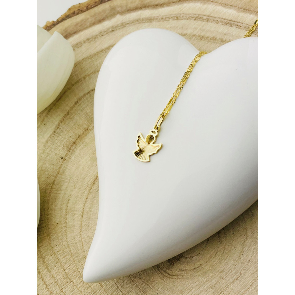 Złoty Medalik Zawieszka Aniołek Chrzest Komunia