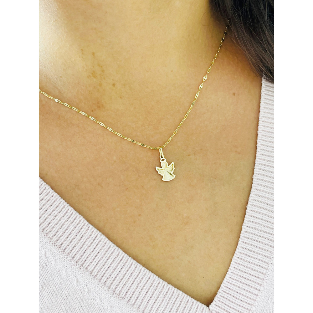 Złoty Medalik Zawieszka Aniołek Chrzest Komunia