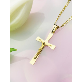 Goldanhänger Kettenanhänger Gold Anhänger Kreuz mit Jesus Goldkreuz Gelbgold 585er 14KT