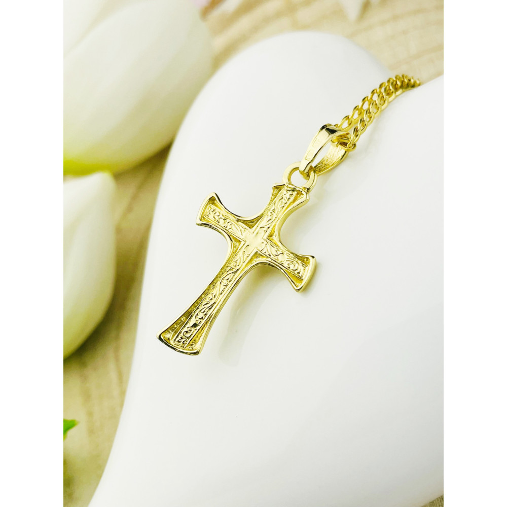 Goldanhänger Kettenanhänger Gold Anhänger Kreuz mit Jesus Goldkreuz Gelbgold 585er 14KT