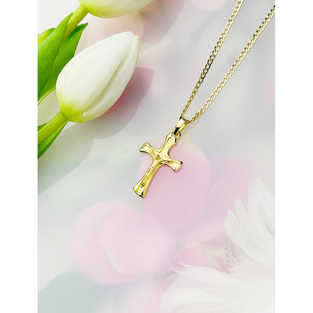 Goldanhänger Kettenanhänger Gold Anhänger Kreuz mit Jesus Goldkreuz Gelbgold 585er 14KT