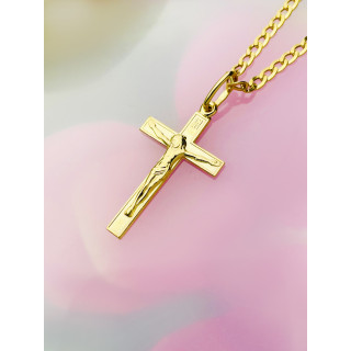 Goldanhänger Kettenanhänger Gold Anhänger Kreuz mit Jesus Goldkreuz Gelbgold 585er 14KT