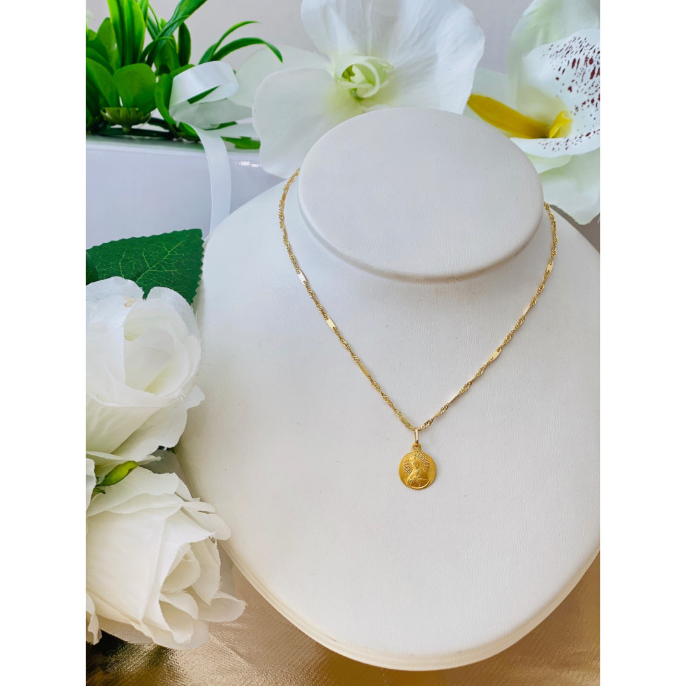 Złoty Medalik Zawieszka Matka Boska Ostrobramska