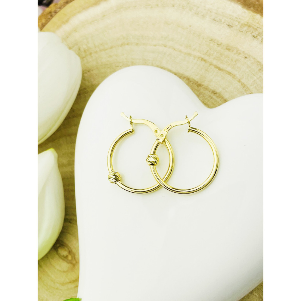 Kreis Creolen Ohrringe Ohrhänger Ohrstecker Ohrschmuck Paar Gelbgold 585er 14KT