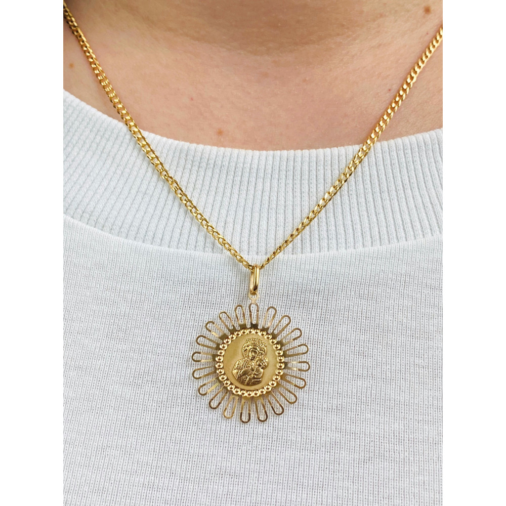 Złoty Medalik Zawieszka Matka Boska Częstochowska