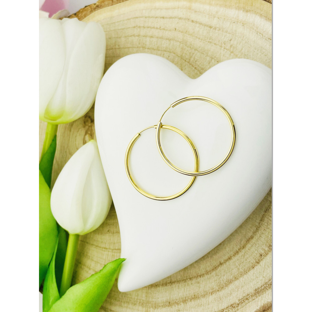 Kreis Creolen Ohrringe Ohrhänger Ohrstecker Ohrschmuck Paar Gelbgold 585er 14KT