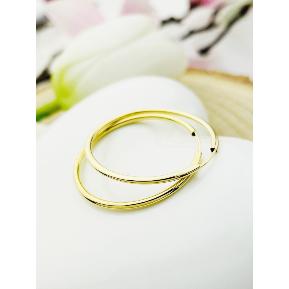 Kreis Creolen Ohrringe Ohrhänger Ohrstecker Ohrschmuck Paar Gelbgold 585er 14KT