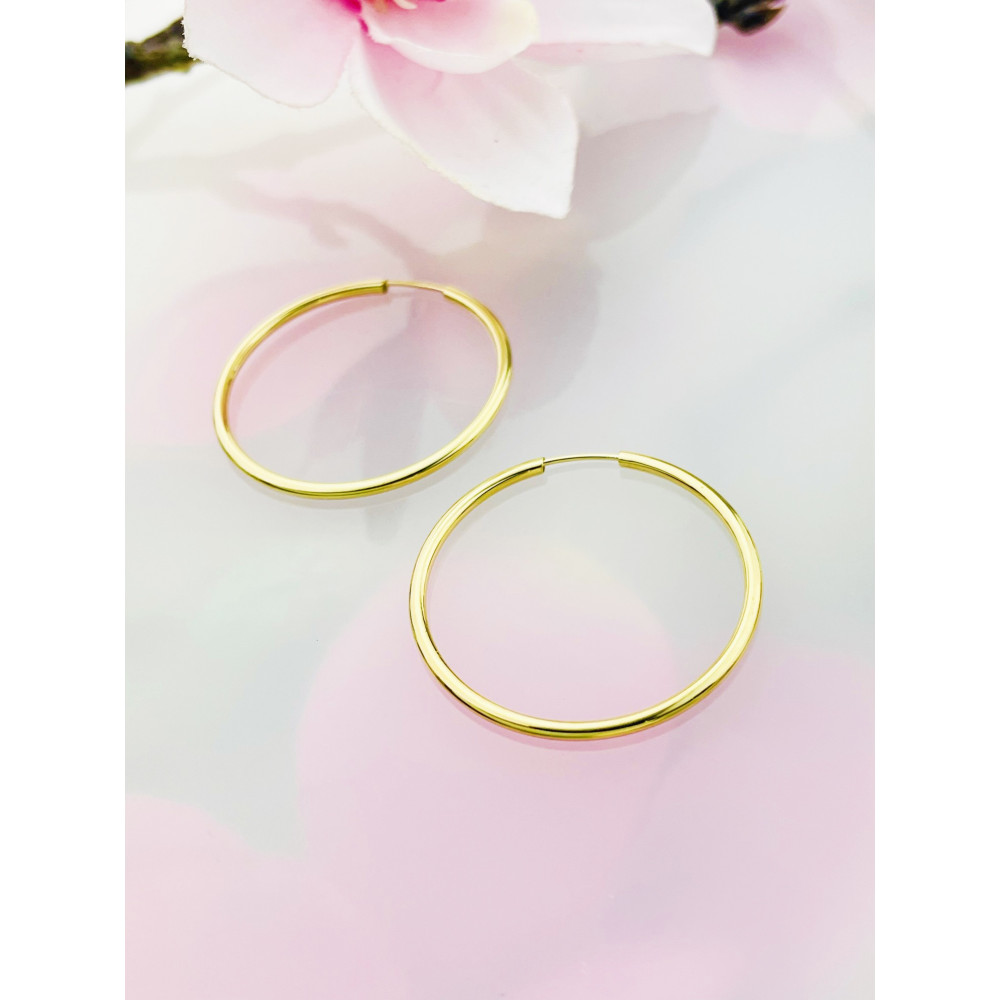 Kreis Creolen Ohrringe Ohrhänger Ohrstecker Ohrschmuck Paar Gelbgold 585er 14KT