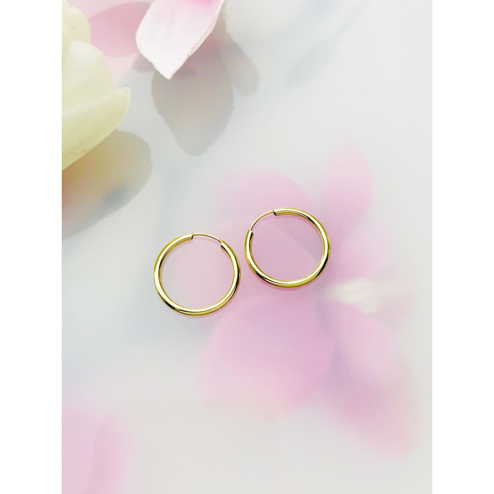 Kreis Creolen Ohrringe Ohrhänger Ohrstecker Ohrschmuck Paar Gelbgold 585er 14KT