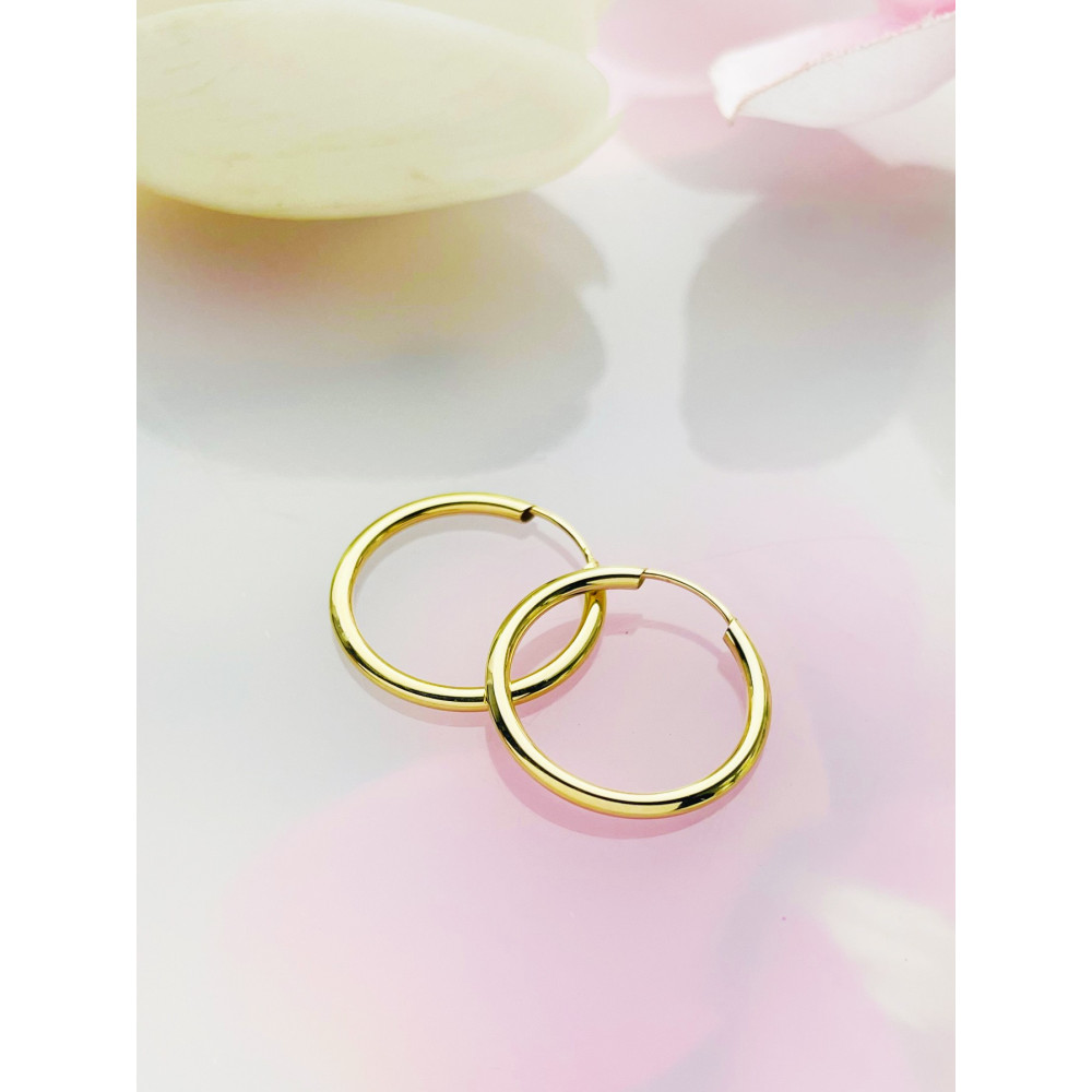 Kreis Creolen Ohrringe Ohrhänger Ohrstecker Ohrschmuck Paar Gelbgold 585er 14KT