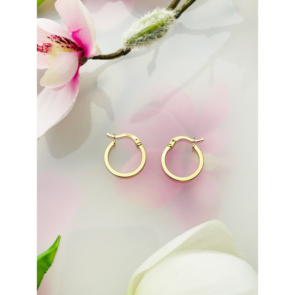 Kreis Creolen Ohrringe Ohrhänger Ohrstecker Ohrschmuck Paar Gelbgold 585er 14KT