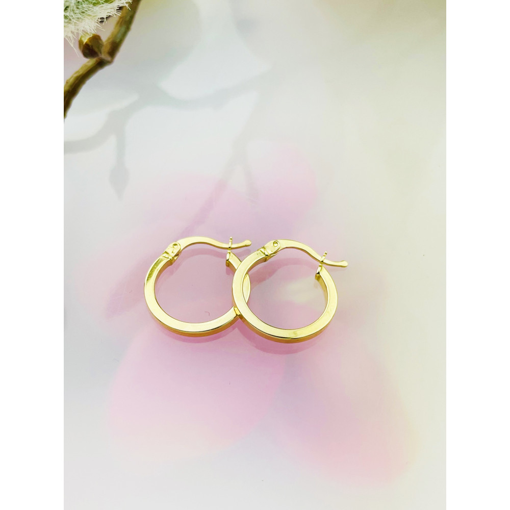 Kreis Creolen Ohrringe Ohrhänger Ohrstecker Ohrschmuck Paar Gelbgold 585er 14KT