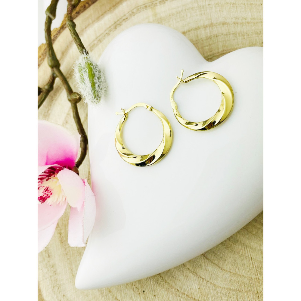 copy of Złote kolczyki kuleczki z cyrkoniami dwukolorowe