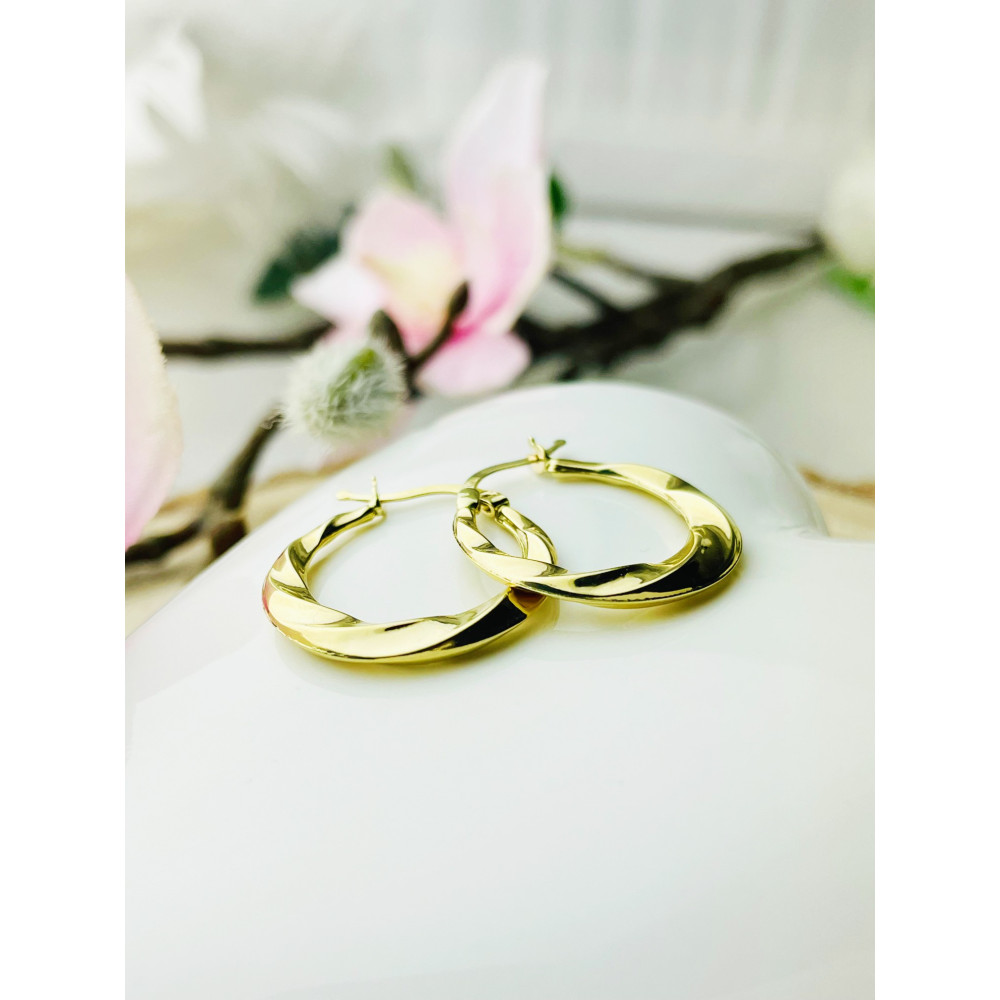 copy of Złote kolczyki kuleczki z cyrkoniami dwukolorowe