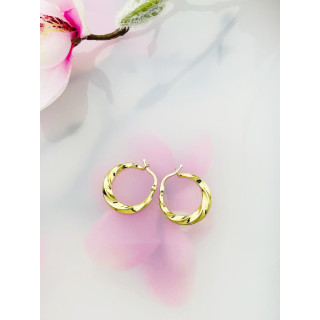 Welle Kreis Creolen Ohrringe Ohrhänger Ohrstecker Ohrschmuck Paar Gelbgold 585er 14KT