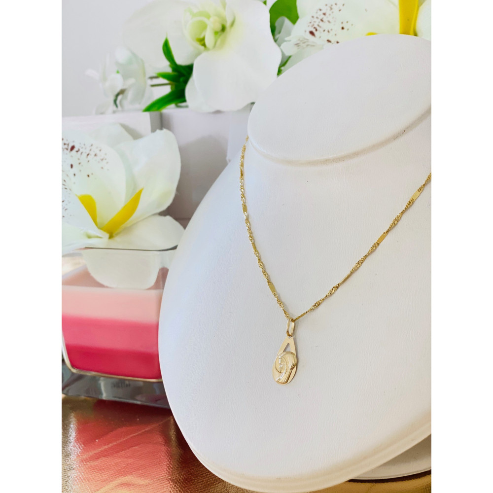 Złoty Medalik Zawieszka Matka Boska Fatimska