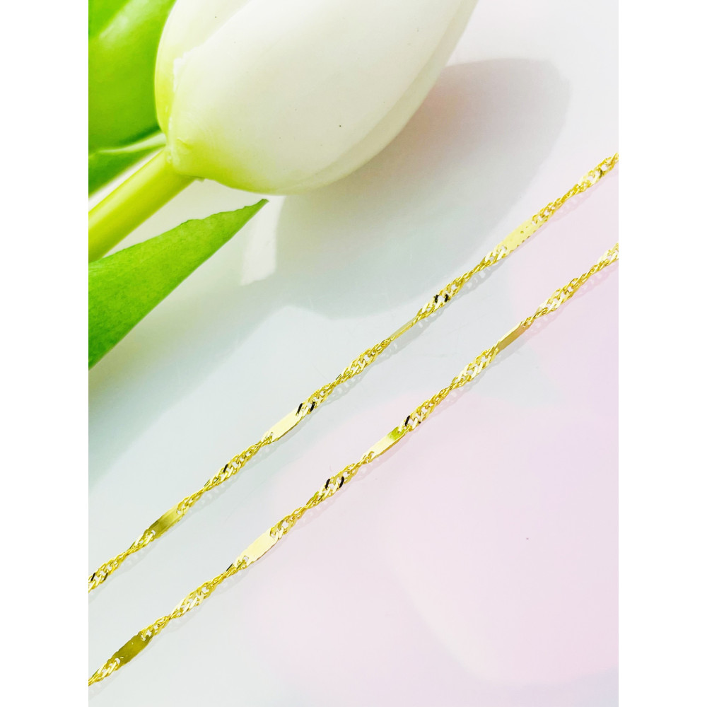 Goldkette Halskette Gelbgold Singapur Magic Platte 585er 14KT